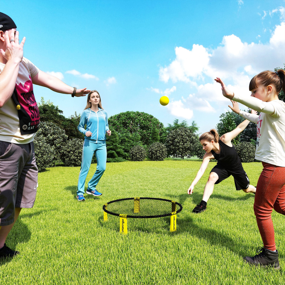 Spike Ball Set: Mini Beach Games with Net, 3 Balls & Pump
