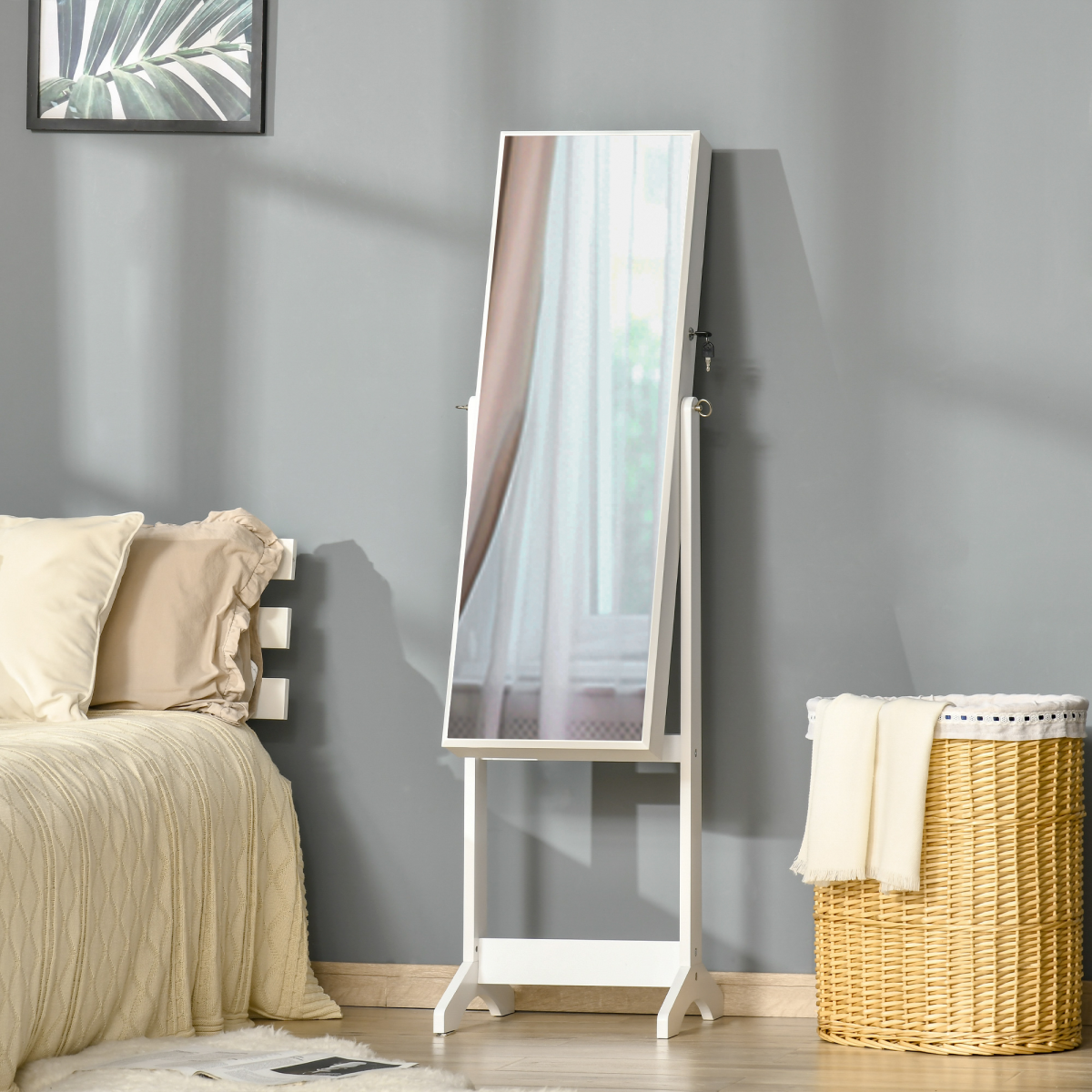 Elegant Lockable Mirrored Jewellery Cabinet - Ultimate Organizer & Stylish Decor