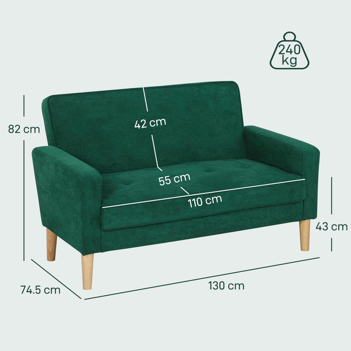 Chic Velvet 2-Seater Sofa Chair – Stylish Comfort for Every Living Space