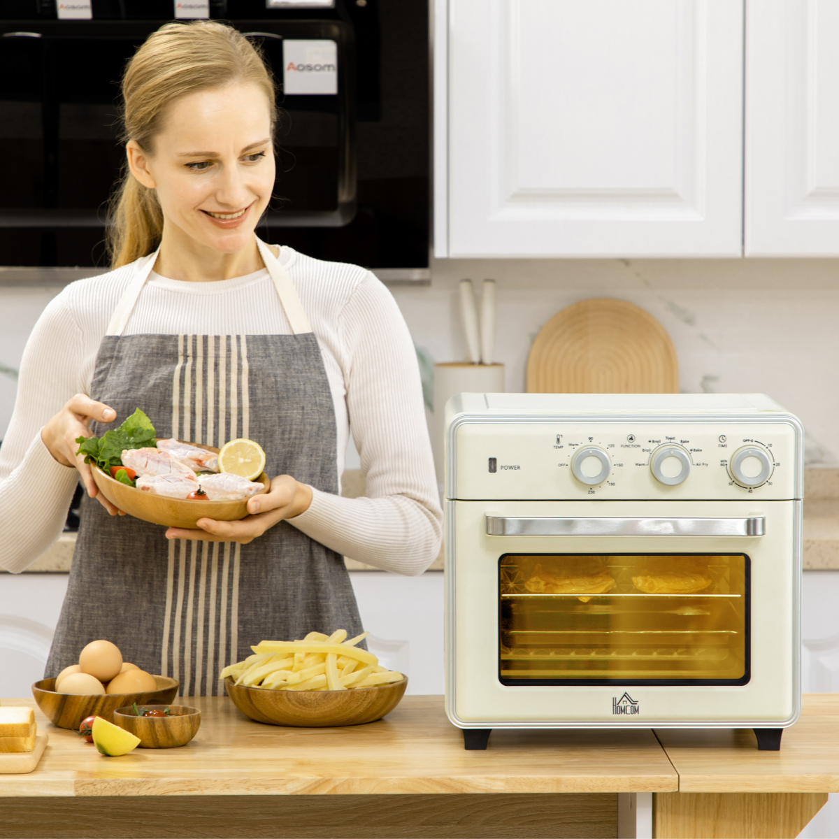 Retro 7-in-1 Toaster Oven: 4-Slice, Adjustable Temp & 60-Min Timer