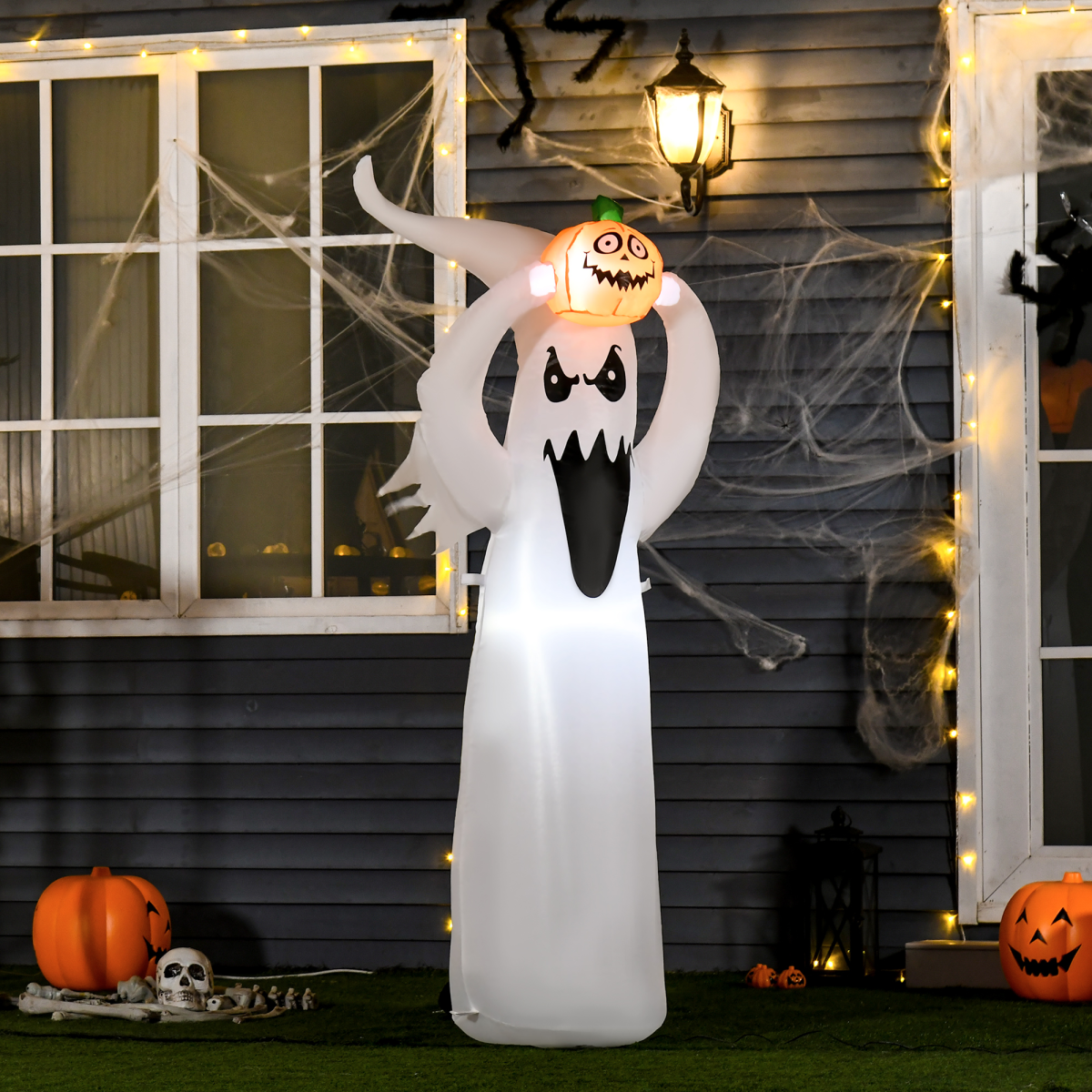 6FT LED Halloween Inflatable: Floating Ghost & Pumpkin Outdoor Decor
