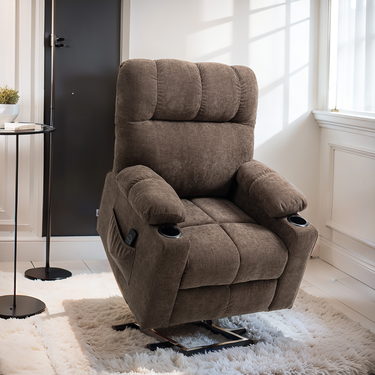 EZ Lift Electric Recliner Chair for Seniors - Comfort & Support in Brown