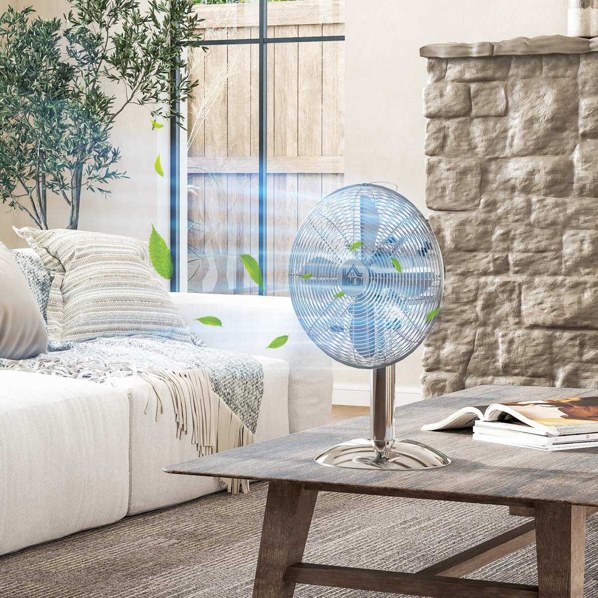 12” Metal Desk Fan: Powerful Breeze with 3 Speeds & Wide Oscillation