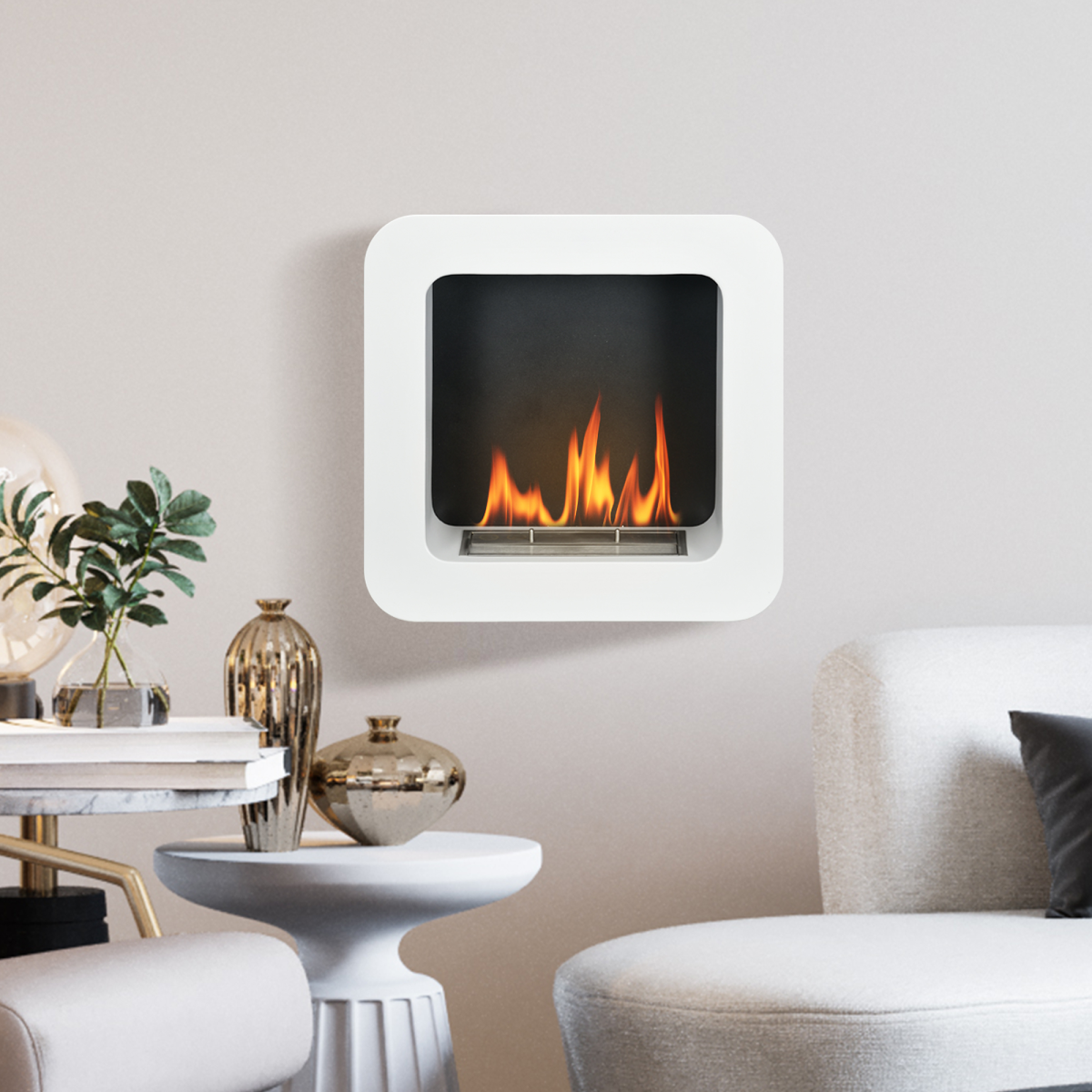 Stylish Wall-Mounted Ethanol Fireplace: Modern Heat with Minimal Hassle