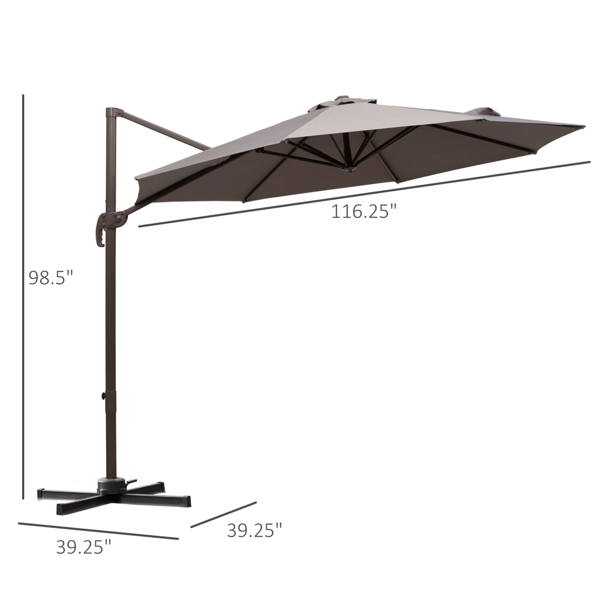 Versatile Wall-Mounted 10ft Outdoor Umbrella