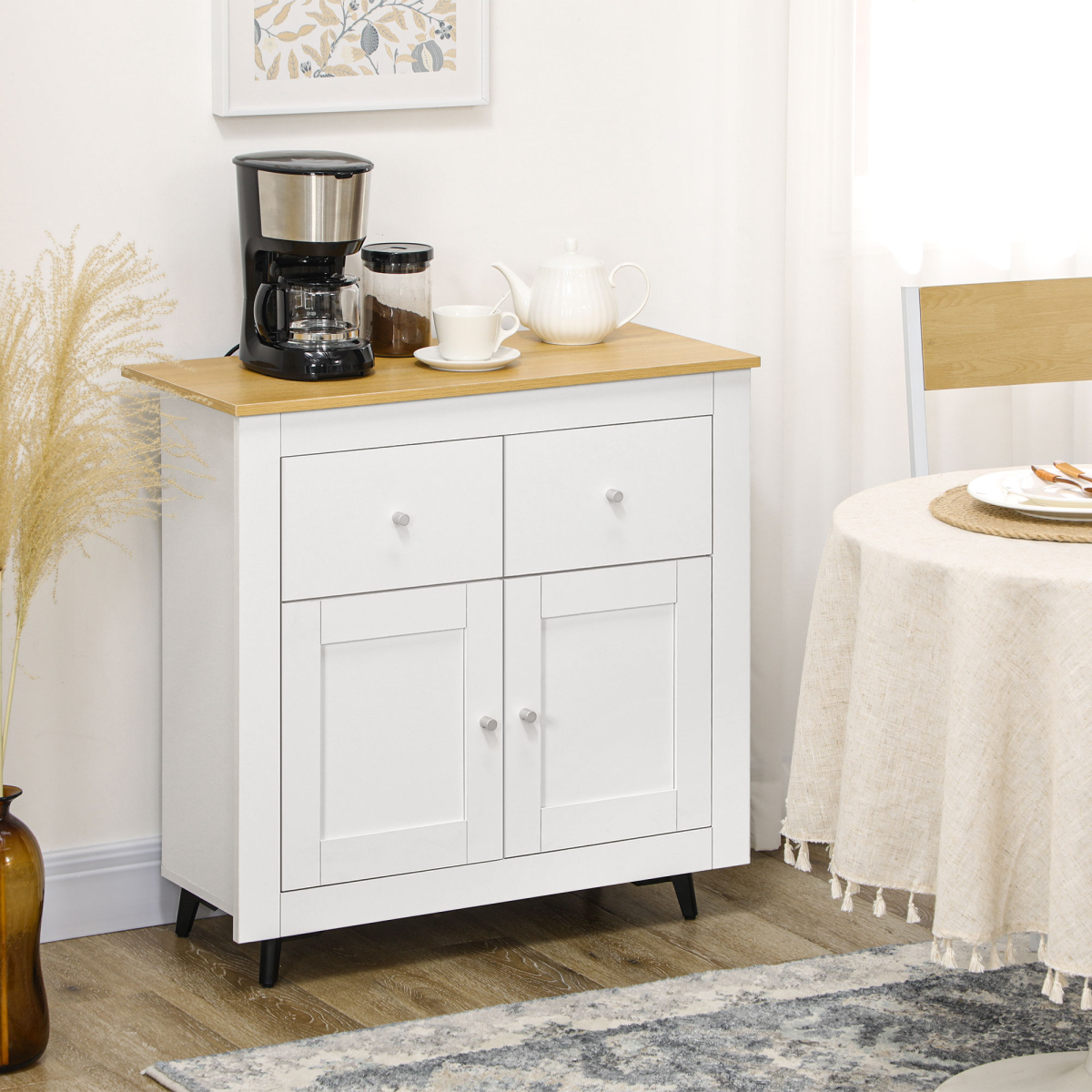 Elegant Freestanding Kitchen Sideboard with Drawers & Soft-Close Doors
