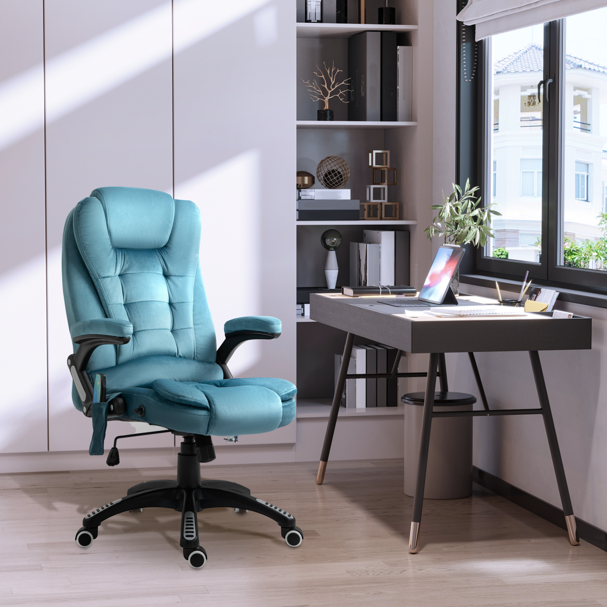 Ultimate Comfort Executive Reclining Chair with Massage & Heating - Blue