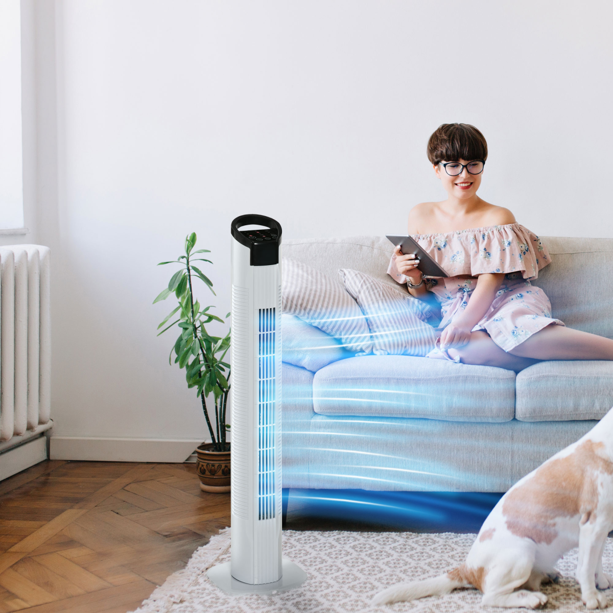 Chillmaster Controller ChillMaster Tower Fan with 3 Speeds & Remote Control– 1shopstop