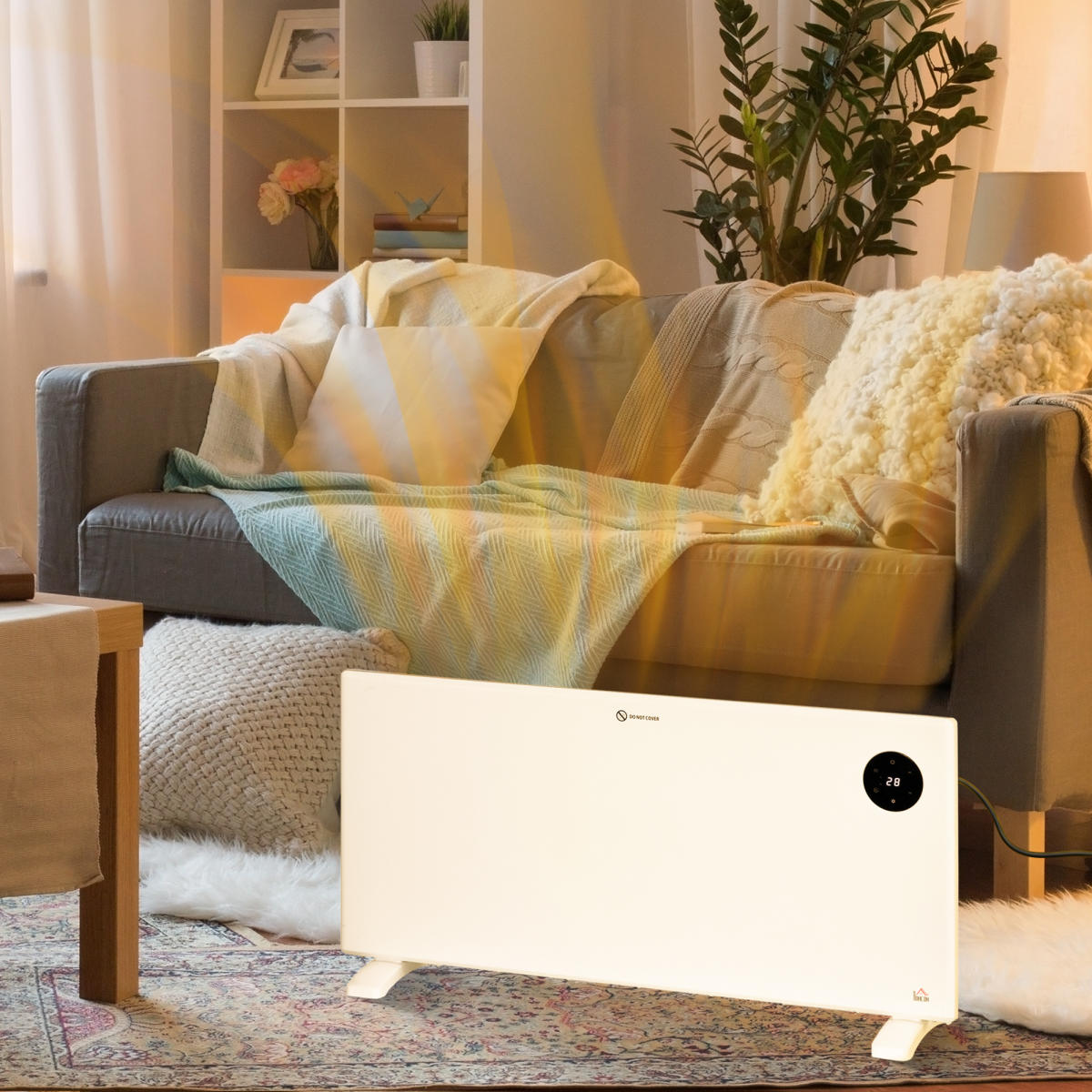 2000W Slim Electric Convector Heater with LED Display & Remote