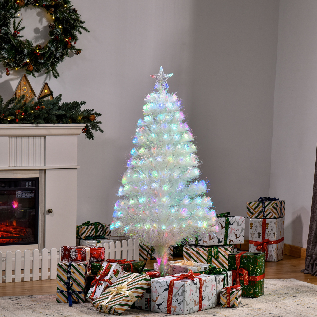 4ft Prelit Fiber Optic LED Christmas Tree with White Lights