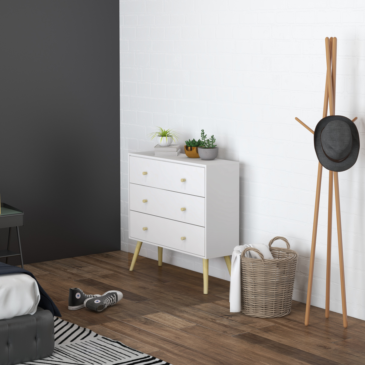 Elegant 3-Drawer Dresser - Stylish Storage Solution for Any Space