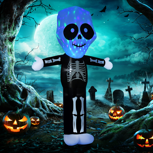 3m Halloween Inflatable Skeleton Ghost with LED Lights