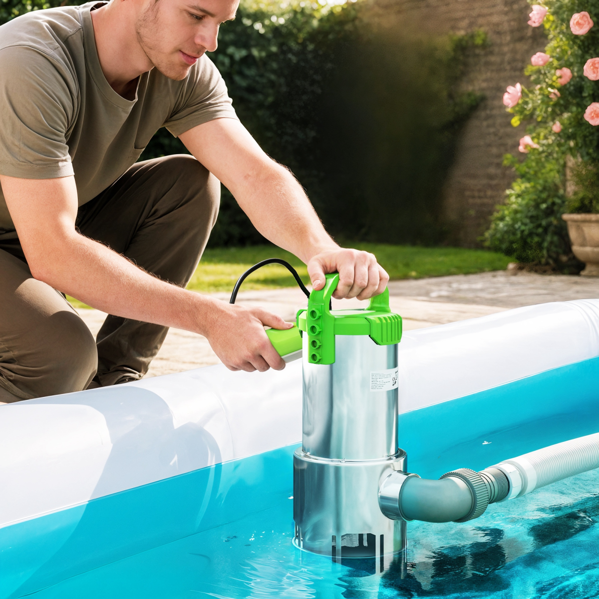 1100W High-Performance Electric Sump Pump - 18500L/H, Float Switch
