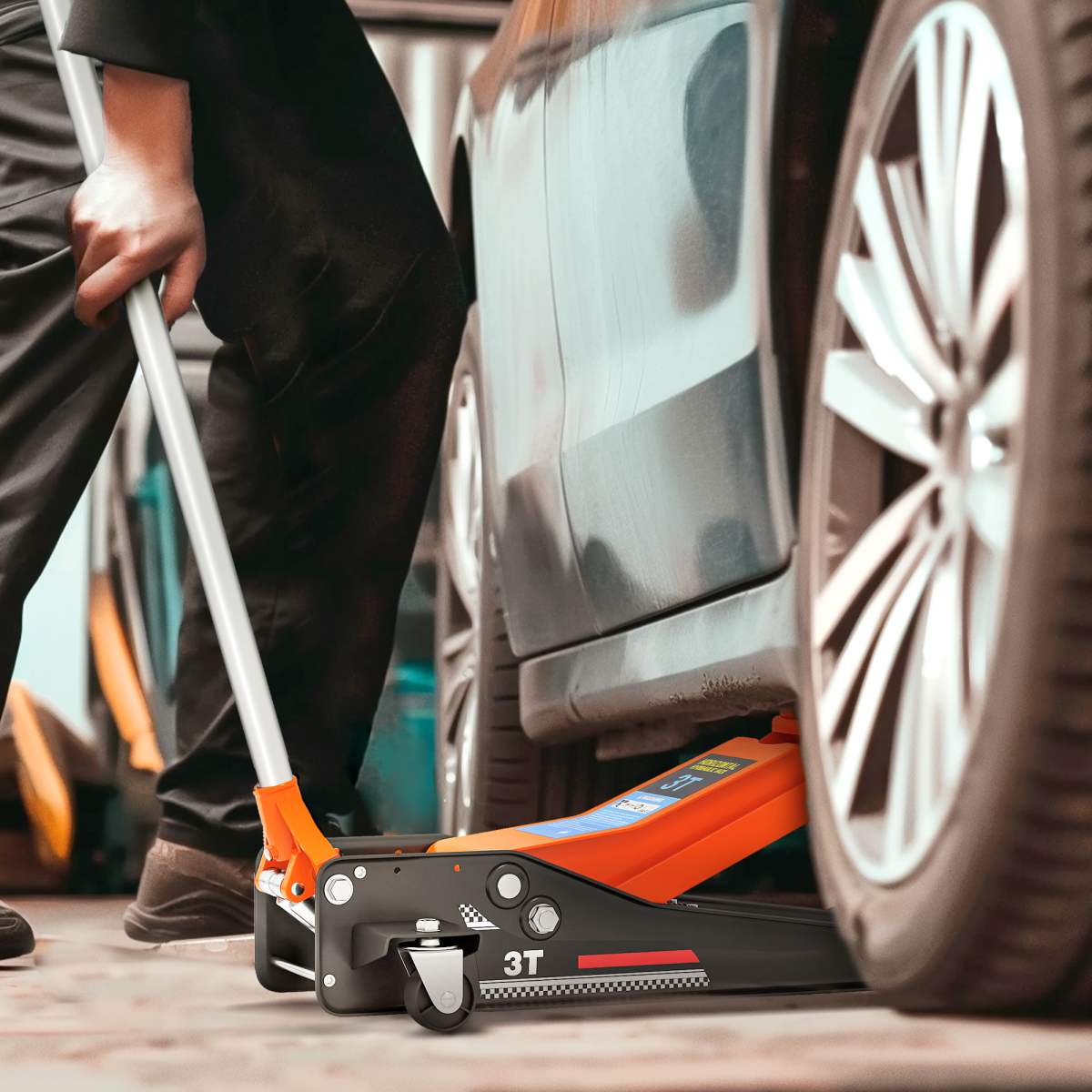 3 Ton Low Profile Hydraulic Trolley Jack - Lifts 7.5-50.5 cm!