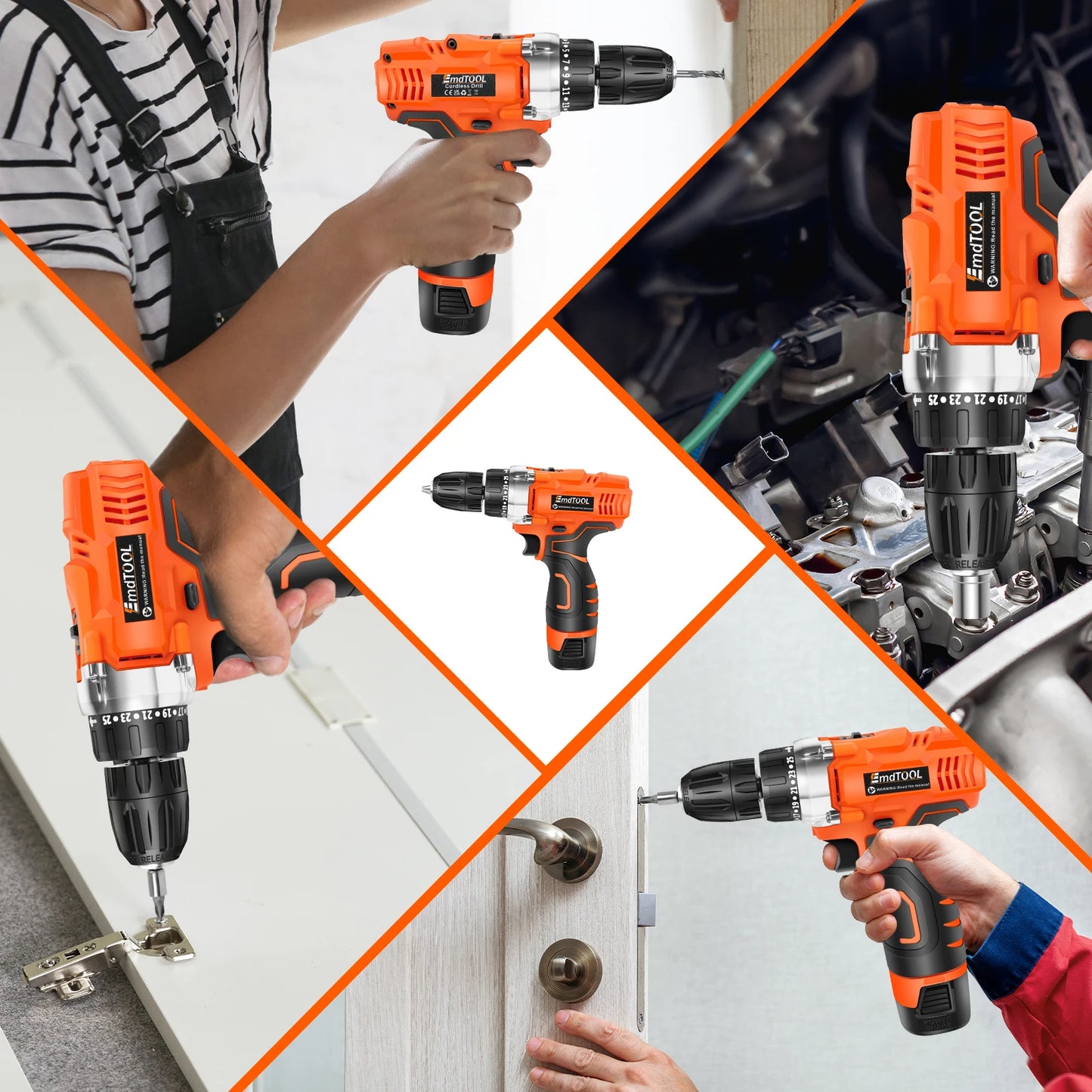 Cordless Drill Driver 25+1 Torque Combi Drill Power Drill Kit, Electric Screwdriver Set, Accessory Kit, 2 Speeds Drill