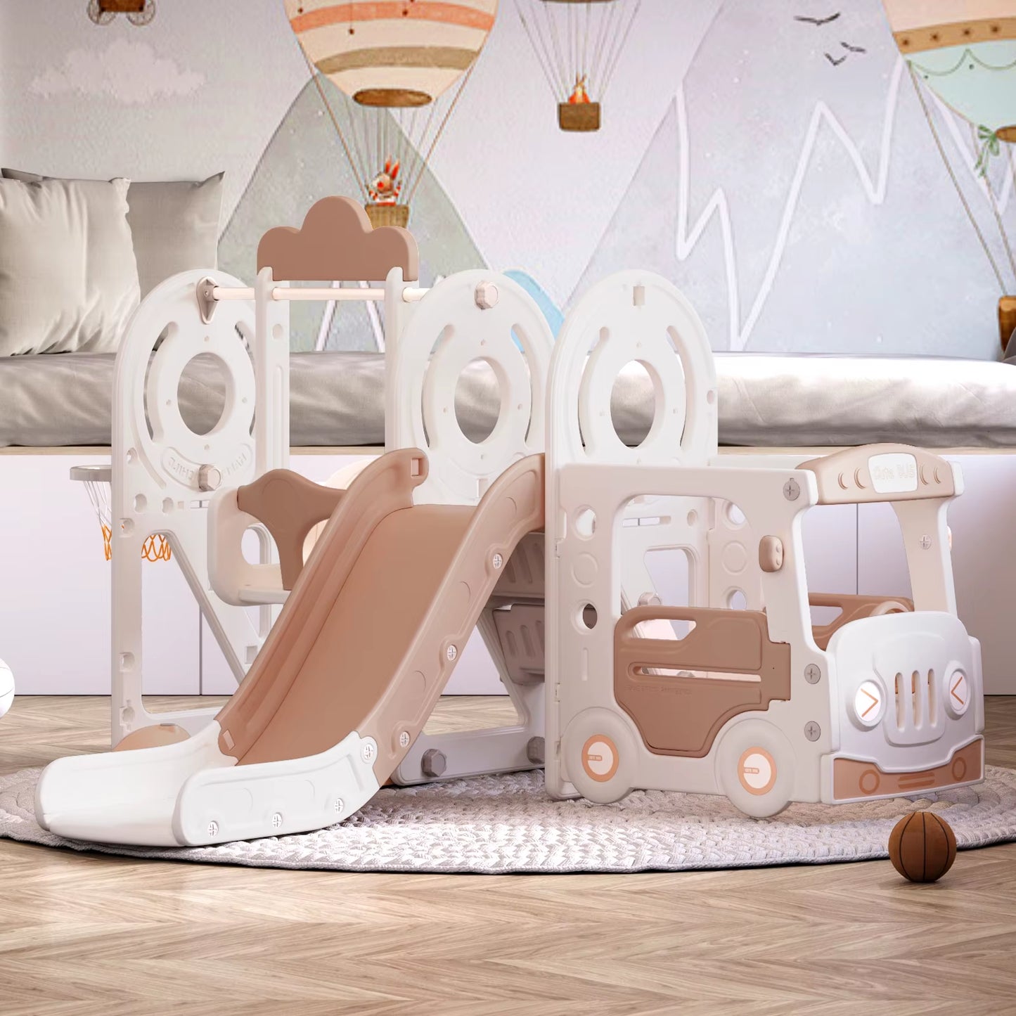 3-In-1 Kids Toddler Swing and Slide Set Climber Playset