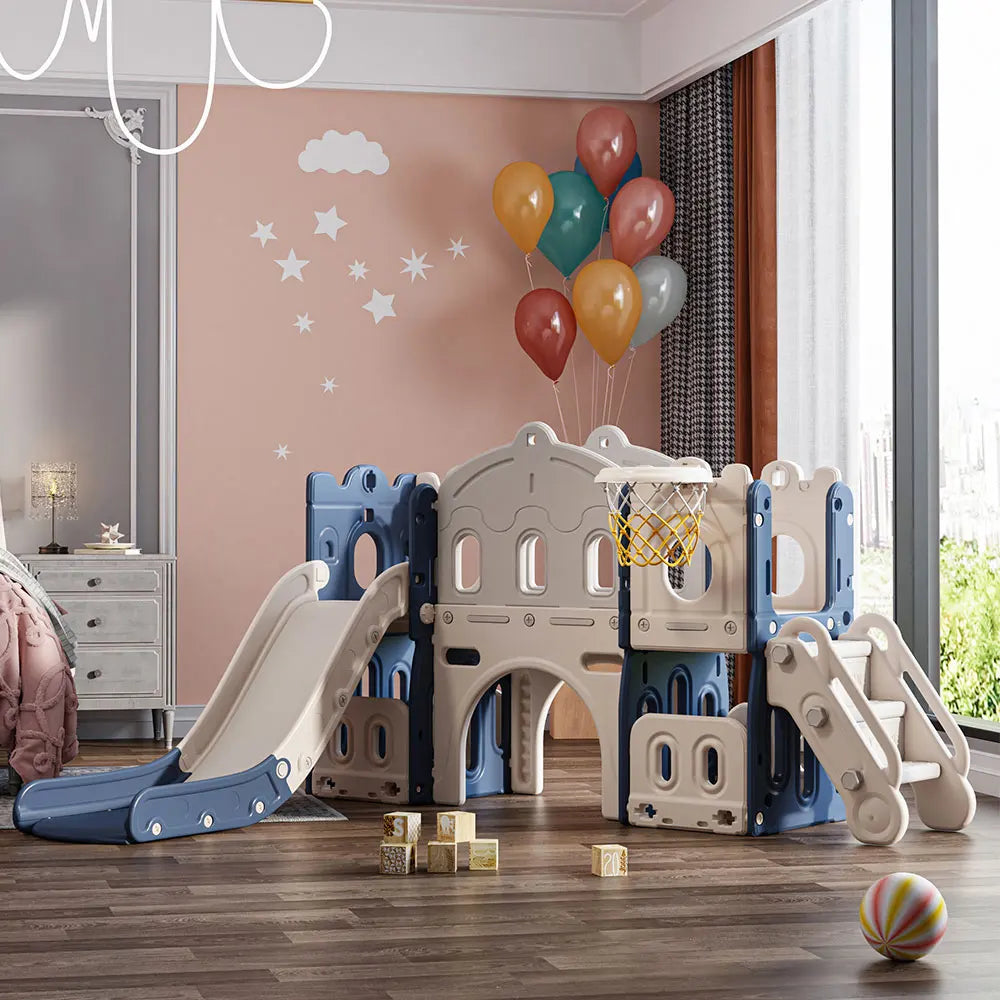 Kidkid Versatile Toddler Playset with Slide & Basketball Hoop - Perfect for Ages 1-3!
