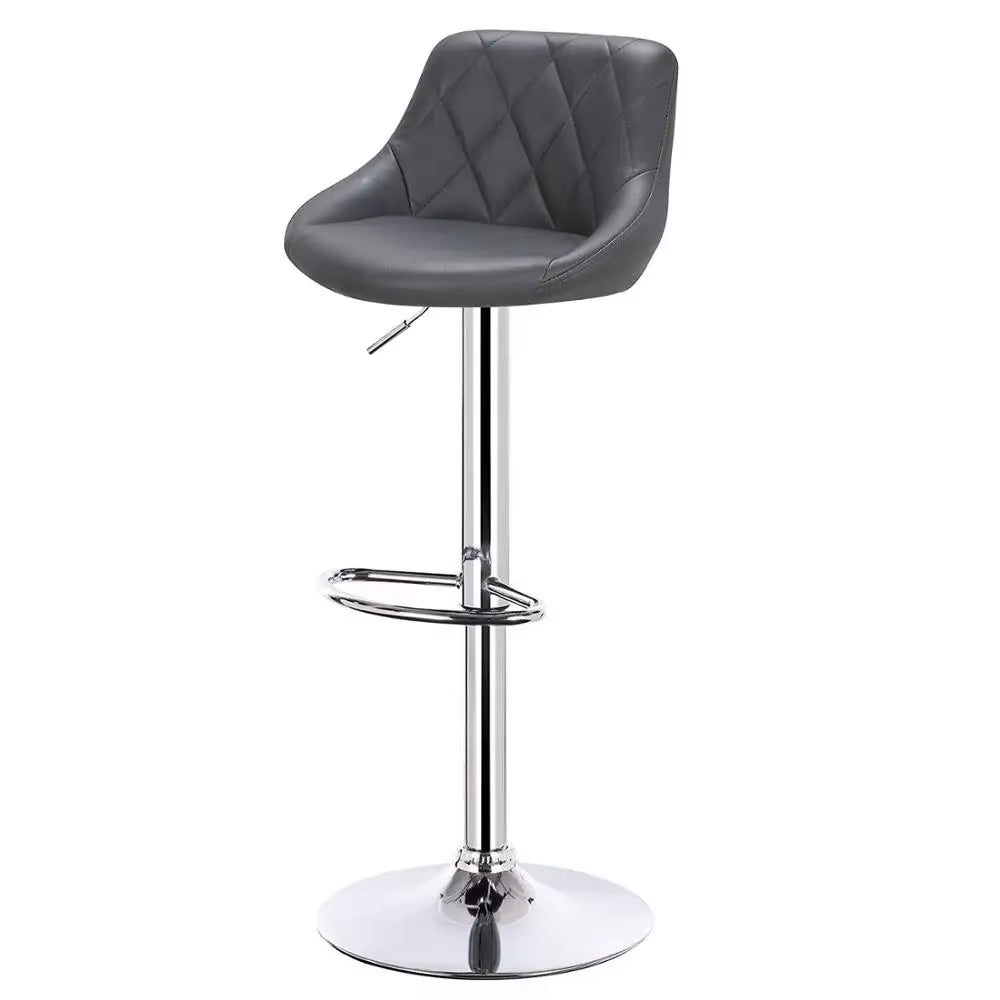 1PC Height-Adjustable Swivel Bar Chair Leather/Velvet Rotating Bar Stool Lifting High Stool with Footrest for Pub Home
