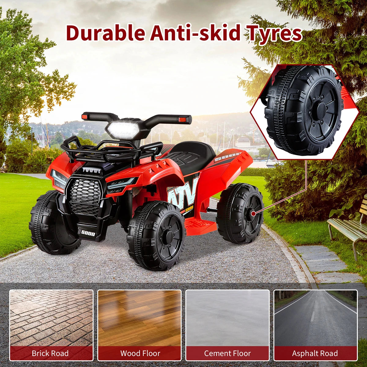 Electric Quad Bike 6V Battery Ride on Car for Kids 18-36 Months