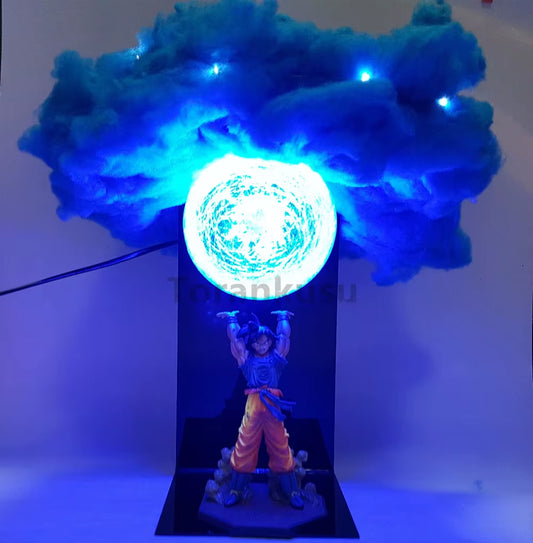 Dragon Ball Anime Son Goku Spirit Bomb with Cloud Lamp Led Bulb Action Figures Model Figurine Figure & Base & Lamp DIY Toys