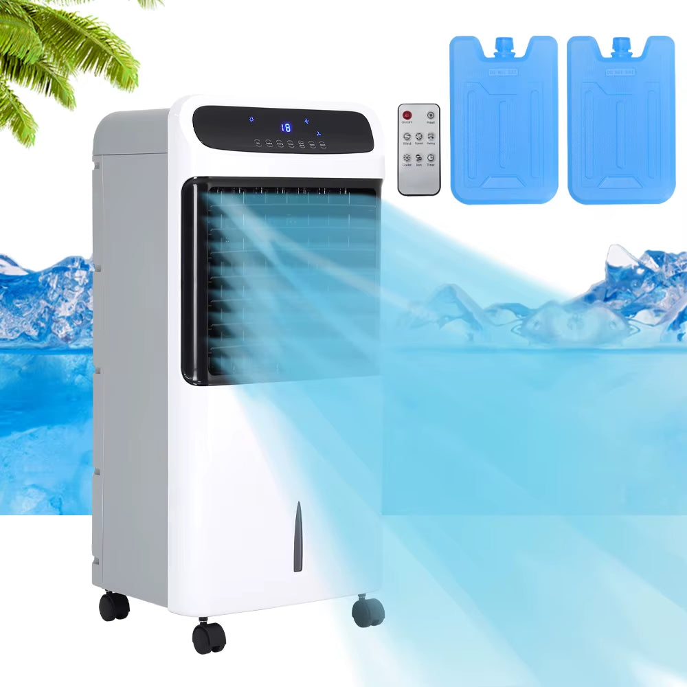 2-In-1 Remote Control Air Cooler & Heater with 3 Speeds, 12-Hour Timer, 120° Oscillation, Quiet 65Db Operation, LED Display