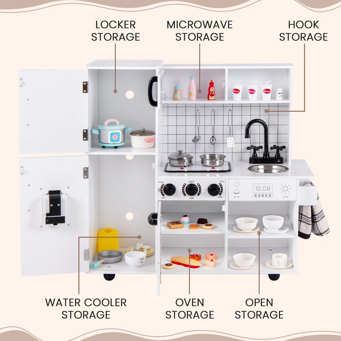 Play Kitchen Toy Set with Oven Real Sounds and Lights