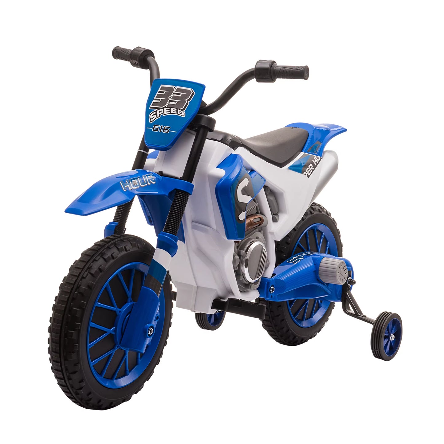 12V Kids Electric Motorbike Ride-On Motorcycle W/ Training Wheels
