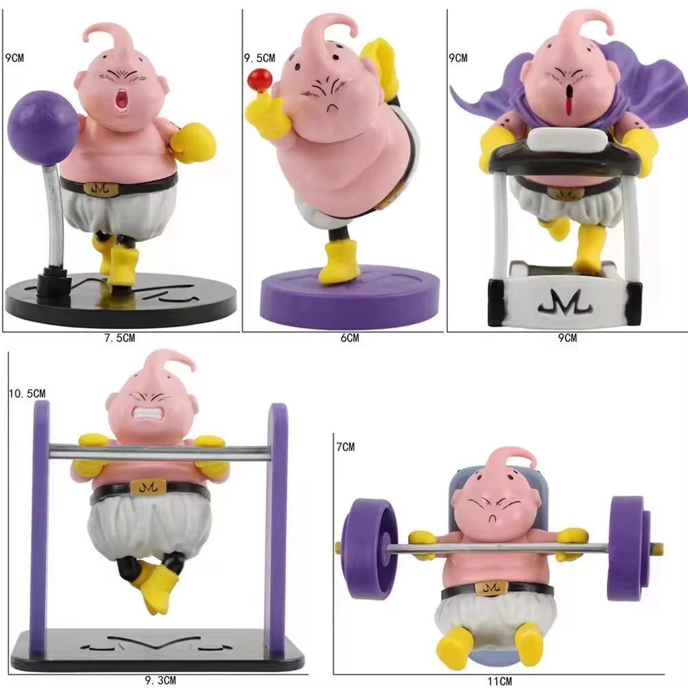 5Pcs/Set Dragon Ball Z Fitness BUU Action Figure Toys Collection PVC Model Vinyl Figurine Doll