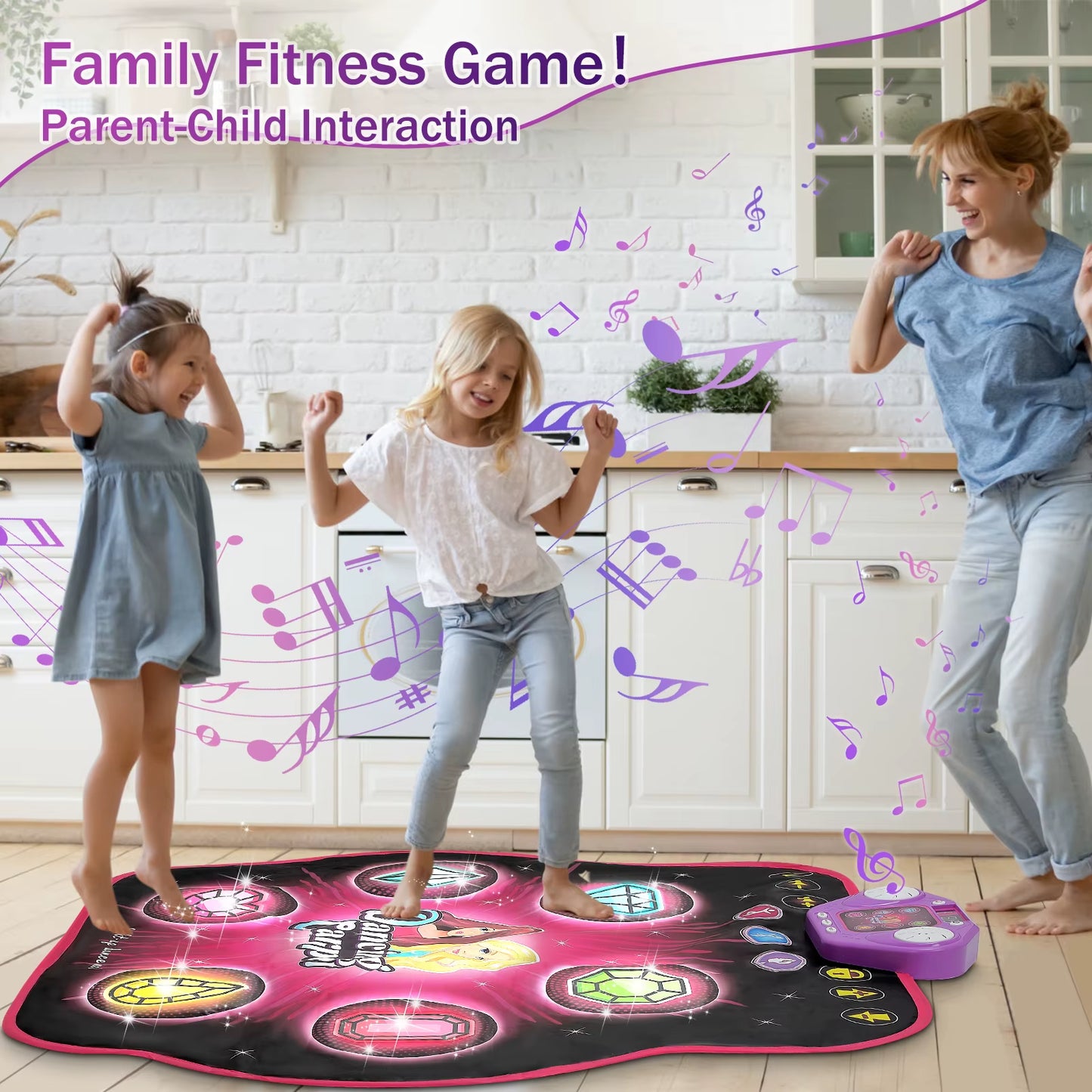 27 Levels Dance Mat for Girls Kids 6 LED Keys Light up Bluetooth Lock 5 Music Dancing Game Toy Ages 3~8 Years Old