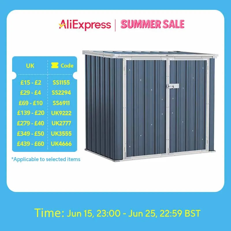 5ft x 3ft Garden 2-Bin Steel Storage Shed with Double Locking Doors and Openable Lid