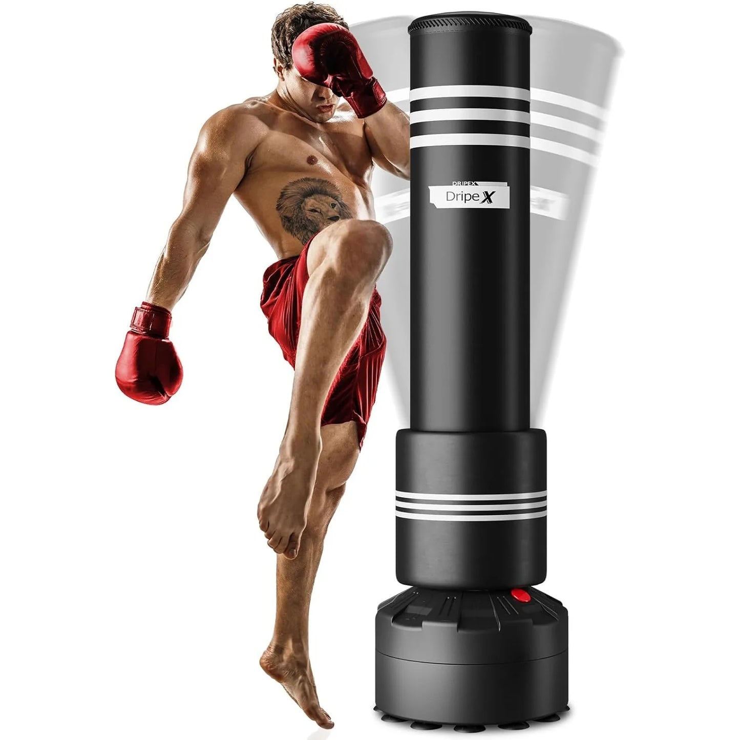 Free Standing Boxing Bag Stand with Suction Cup Base and Gloves - 69''