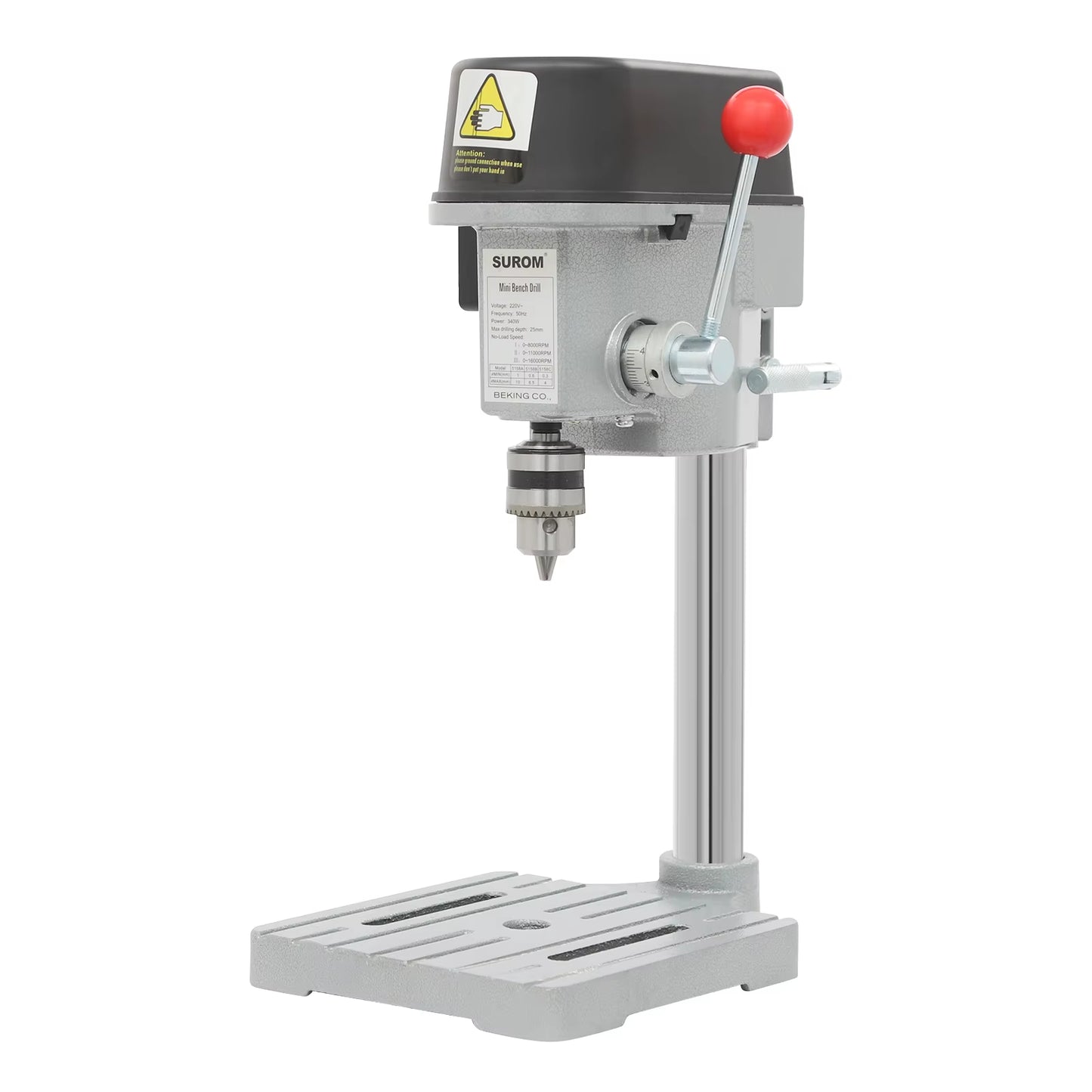 340W Portable Bench Drill Machine,5158A Adjustable Mini Bench Drill Press,110V/220V Corded Electric Drill,For Drilling Iron,Woo