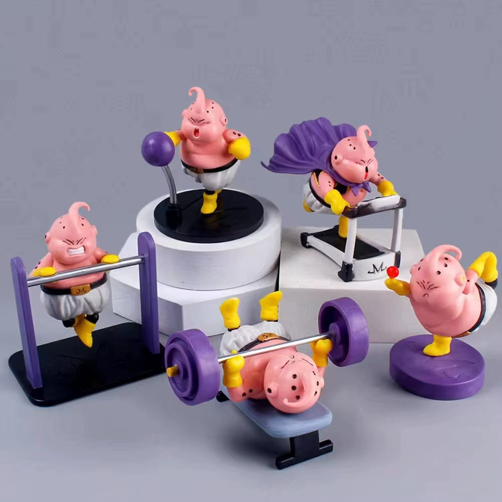 5Pcs/Set Dragon Ball Z Fitness BUU Action Figure Toys Collection PVC Model Vinyl Figurine Doll