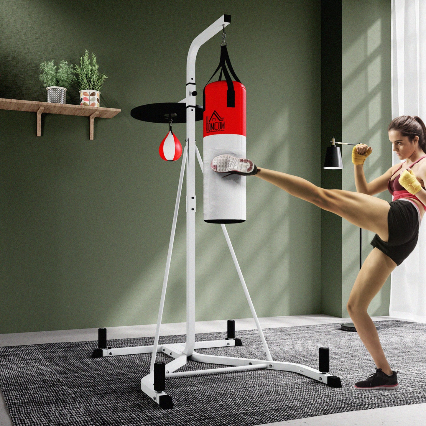 Adjustable Freestanding Boxing Station - Punching Bag & Speedball