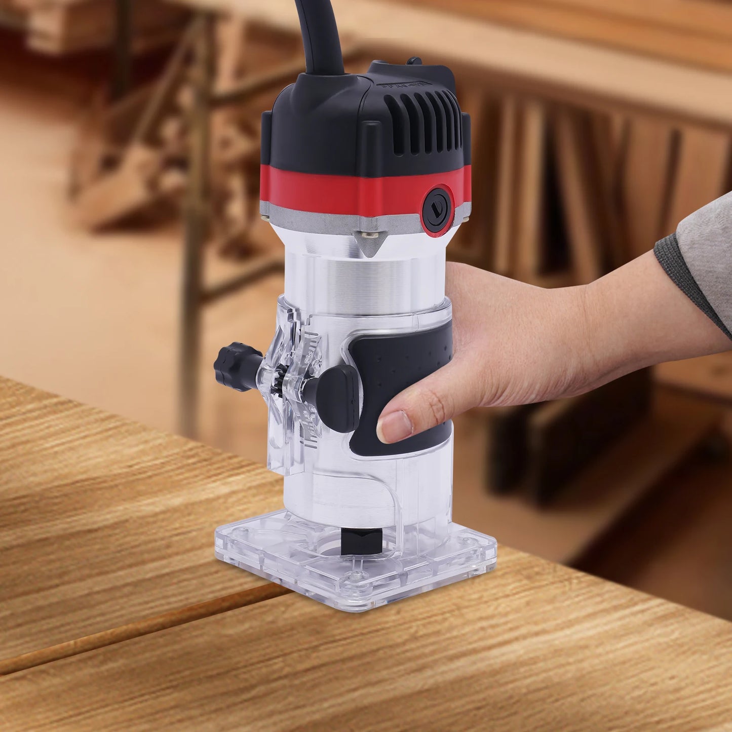 Powerful 800W Electric Hand Trimmer - Perfect for Wood Trimming, Grooving, and Drilling!