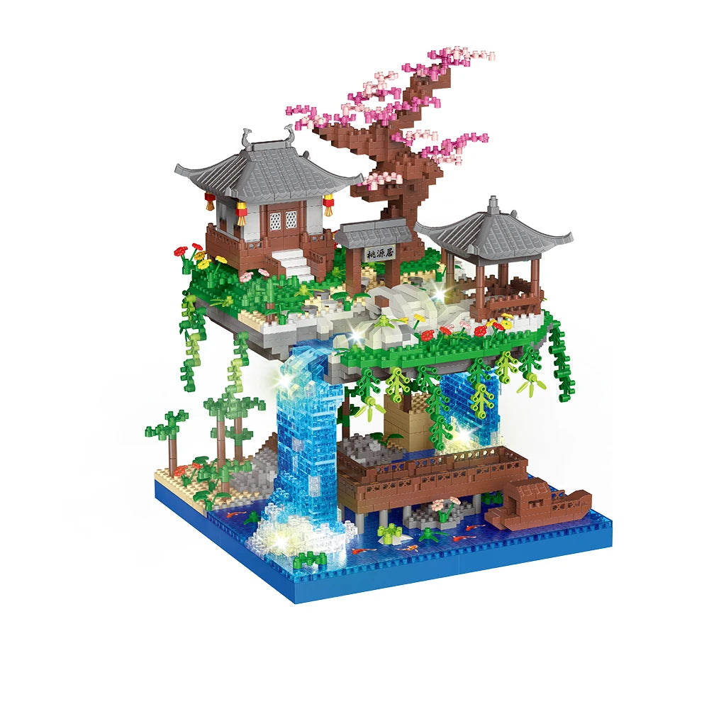 Peach Blossom Pond Building Blocks: Exquisite Traditional Chinese Architecture for Home Decor and Collectors