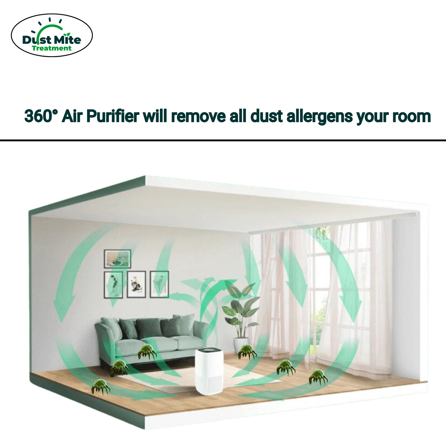 Dust Air Purifier |  HEPA Filter for Dust Mite Allergy