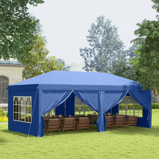 3 X 6 M Pop up Gazebo with Sides and Windows, Height Wedding Camping Party Tent Canopy Marquee with Storage Bag