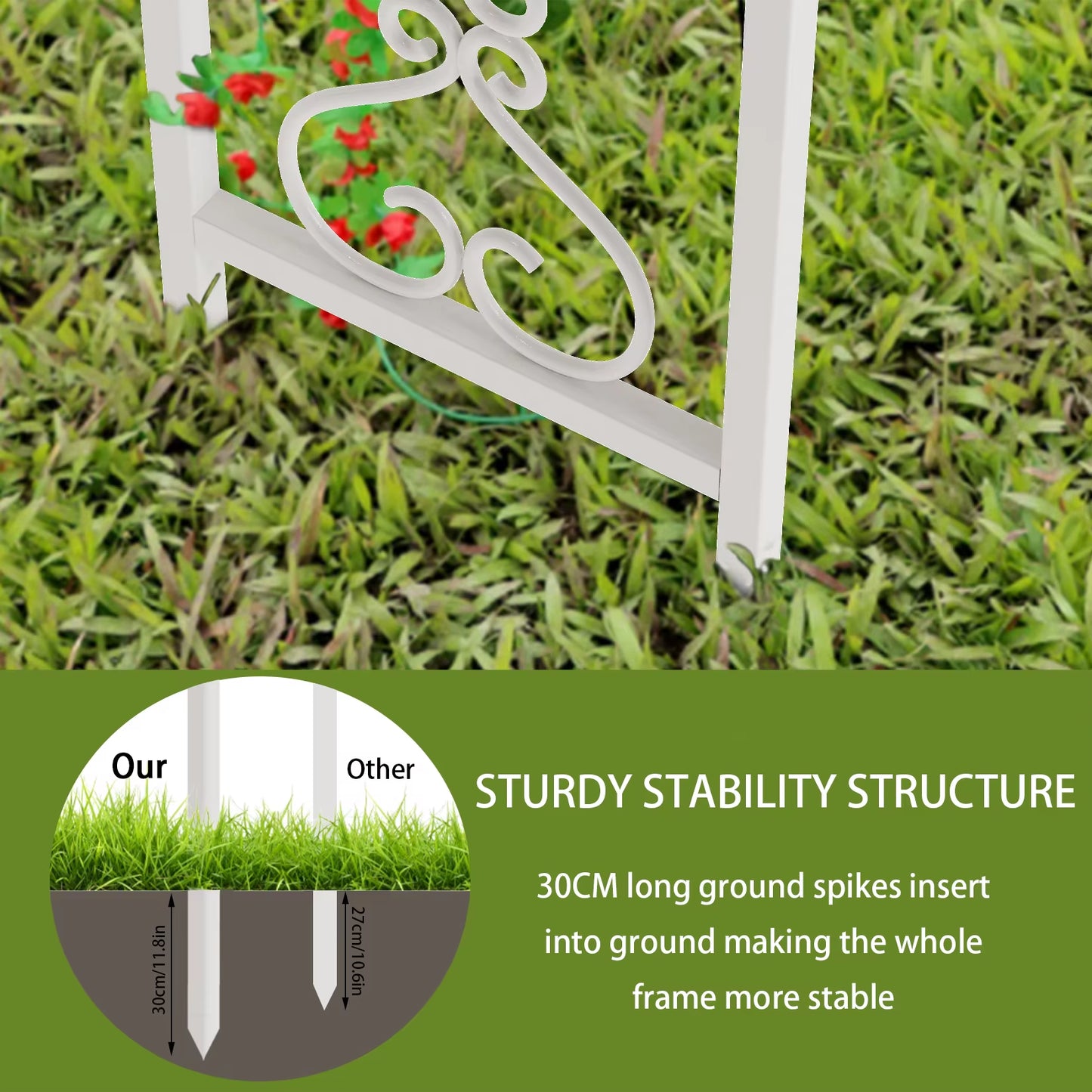 Outdoor Garden Pergola Gazebo Awning Canopy Sun Shade Shelter Metal Trellis Roof Wedding Ceremony Arch