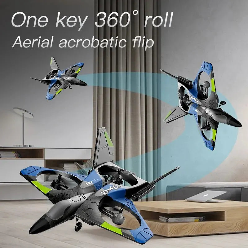 V27 Remote Control Foam Glider Plane - 2.4G RC Fighter Airplane with Camera - Perfect Kids' Toy!