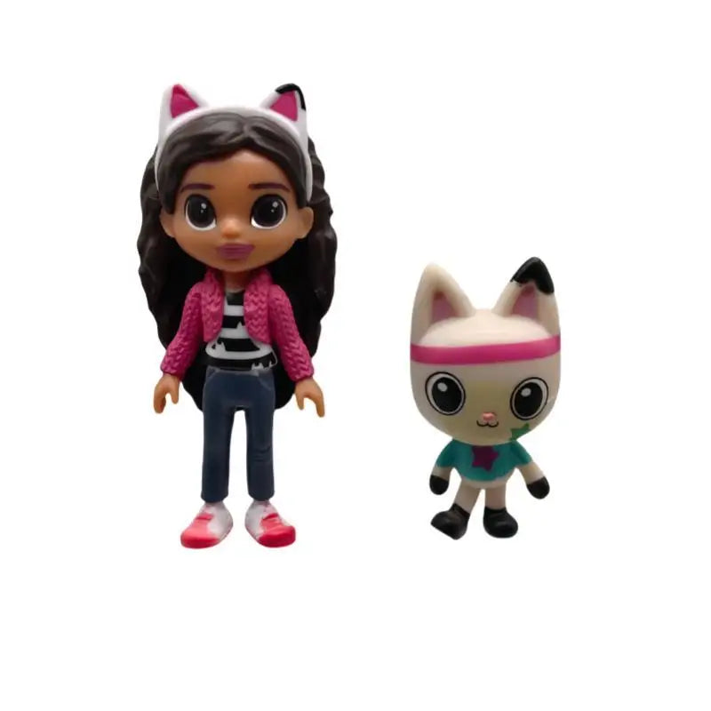13-Piece Gabby Dollhouse Mercat Cartoon Set for Capsule Doll Machines - Smiling Car Hug Gaby Dolls Action Figures - Ideal Christmas Gifts for Kids