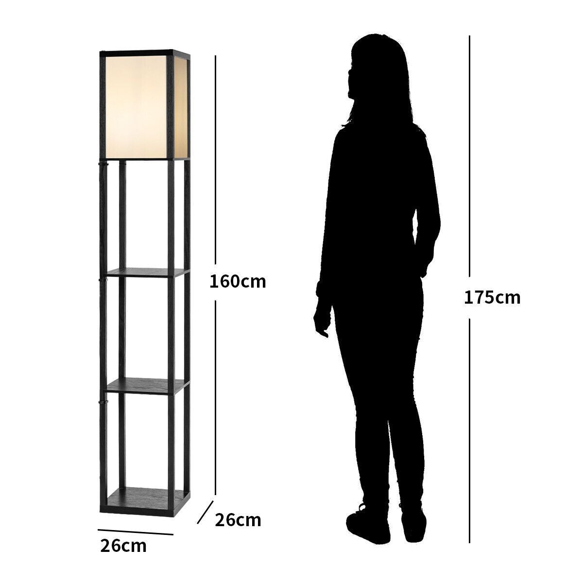 Stylish Freestanding Floor Lamp with Convenient 3-Tier Storage Shelf