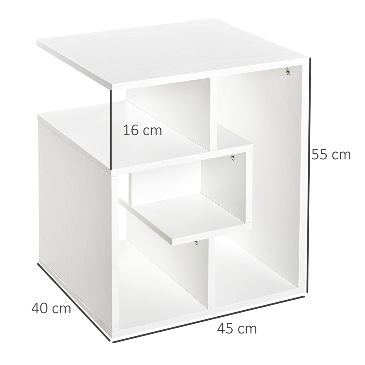 Modern 3-Tier Side Table with Open Shelves - Versatile Storage Solution
