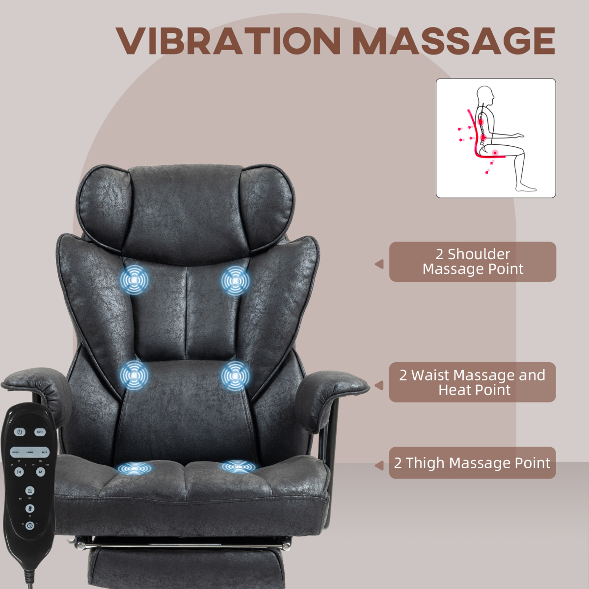 Heated Massage Office Chair - Relaxing Recline & Comfort in Style