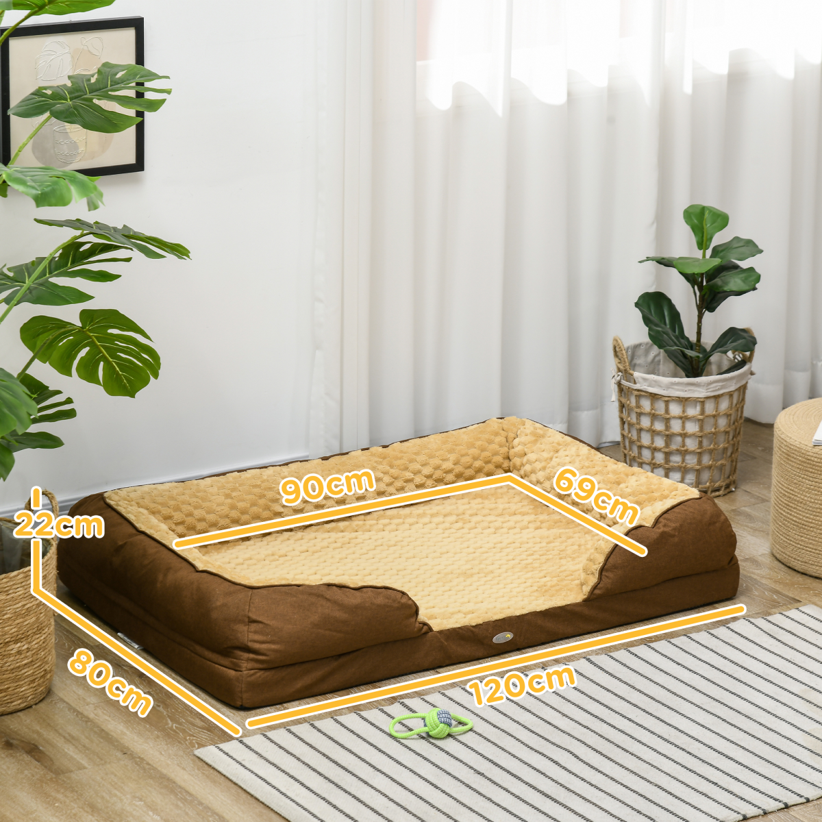 PawHut Calming Dog Bed - Plush Mattress for Large Pets, Washable & Non-Slip