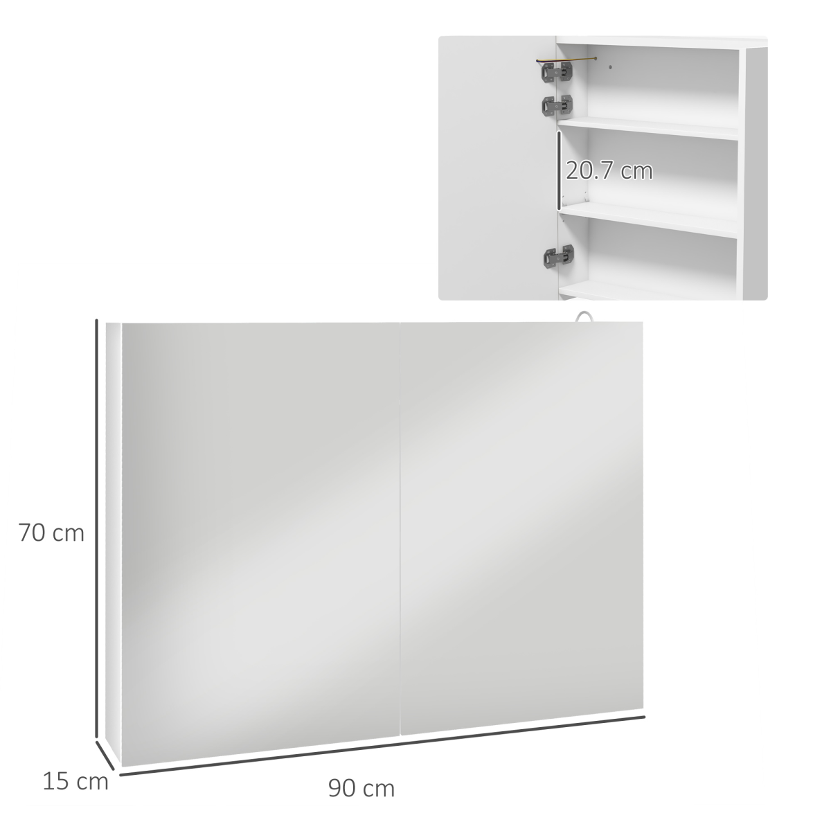 Smart Wall-Mounted Bathroom Cabinet with LED Mirror & USB Charging