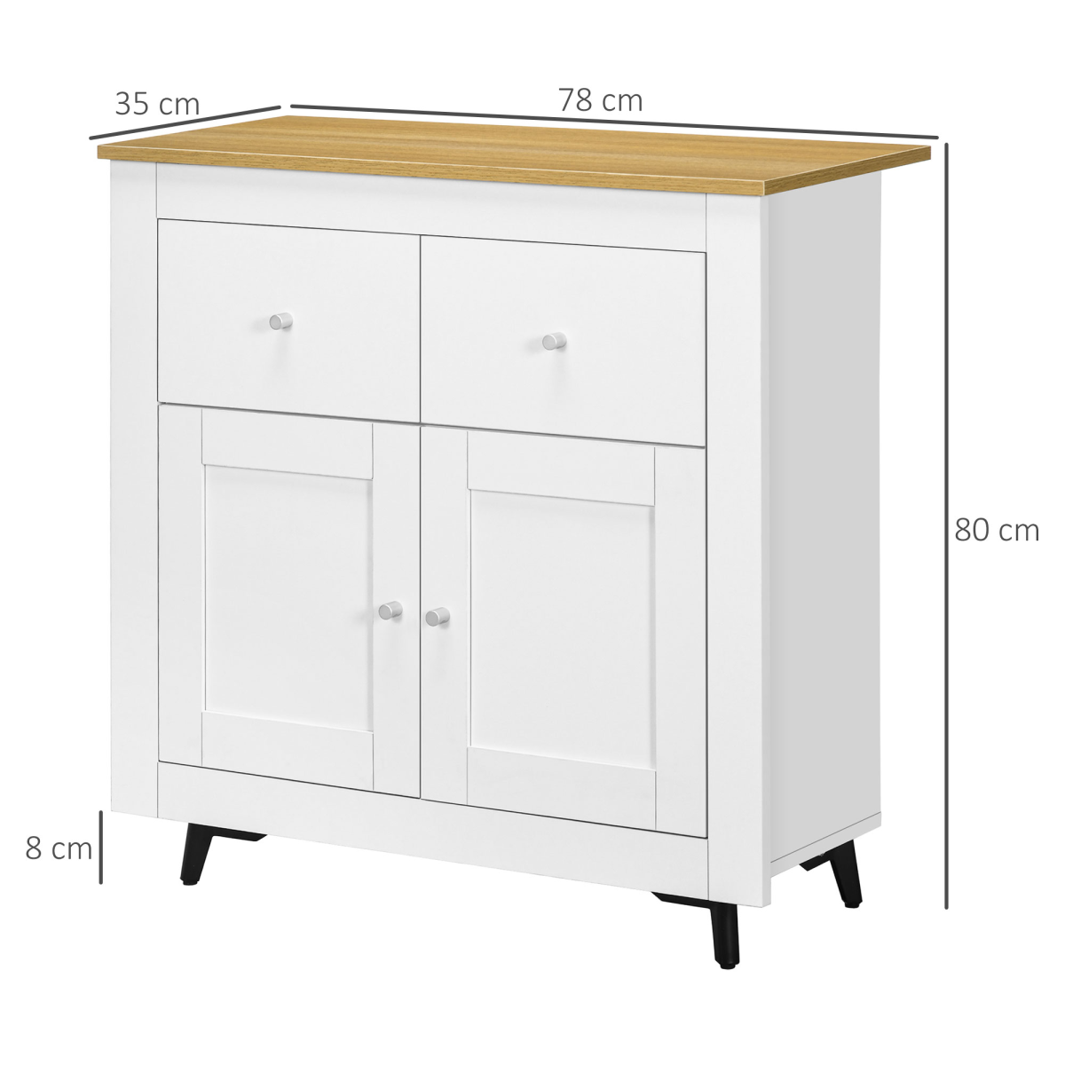 Elegant Freestanding Kitchen Sideboard with Drawers & Soft-Close Doors