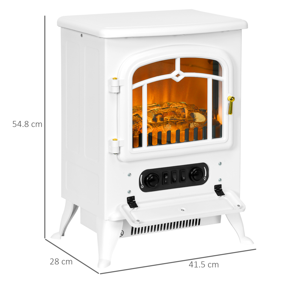Cozy Electric Fireplace Stove - 950/1850W Vintage Log Flame Effect