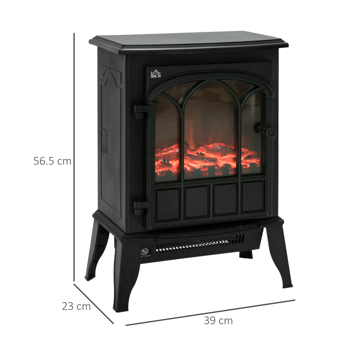 CozyGlow Electric Fireplace with Realistic LED Flames & Dual Heat Settings