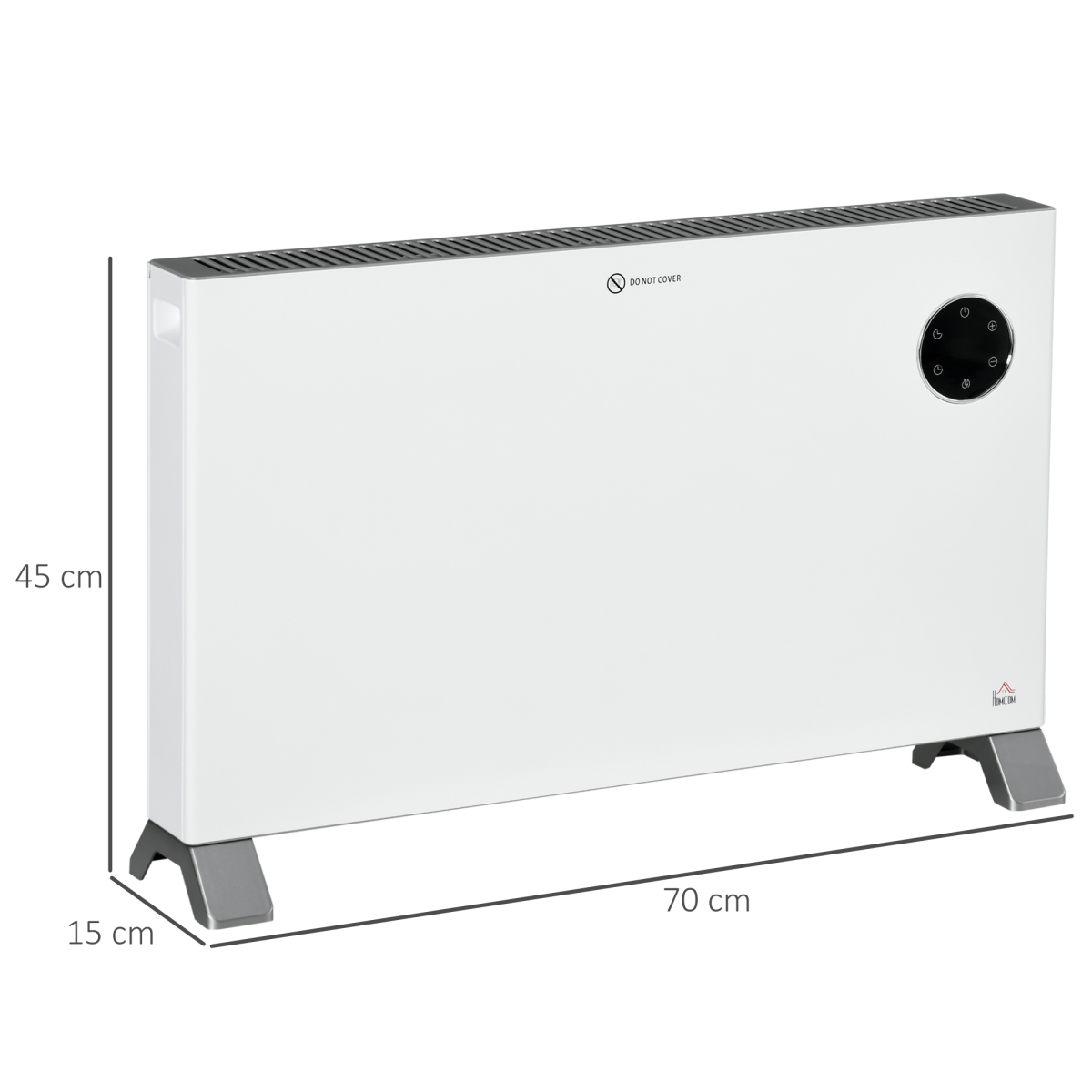 2000W Slim Electric Convector Heater with LED Display - White